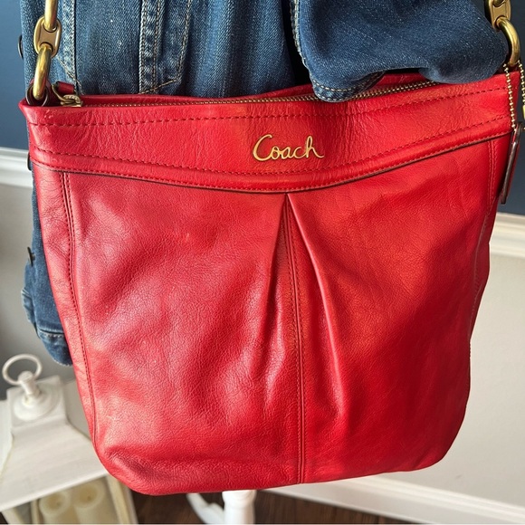 Coach Hobo Red All Leather Bag - Picture 1 of 15